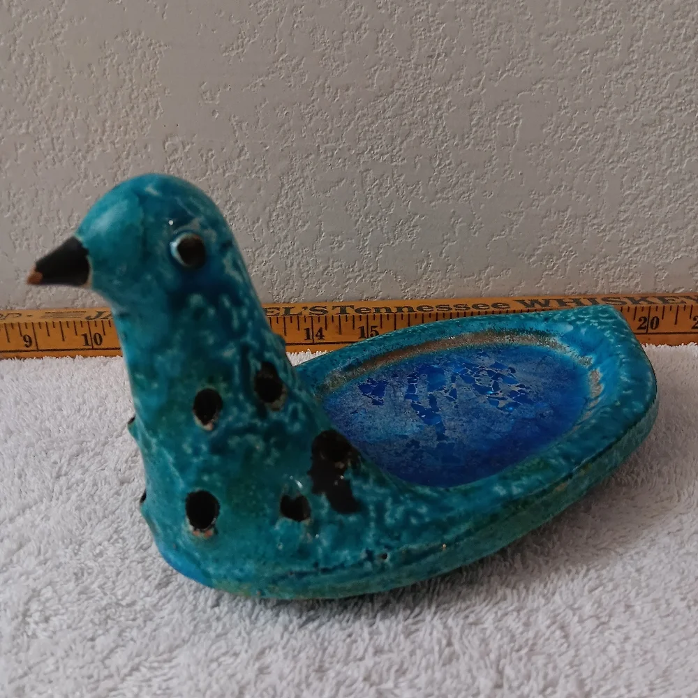 Ceramic Blue Bird Feeder